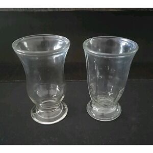 Set of 2 Small Clear Glass Vases, Bud Vase, Juice Glass,Table Decor, Home Accent